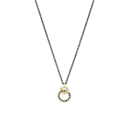 NECKLACE  GOLD 585 & C.Z. WITH SILVER CHAIN - 98935
