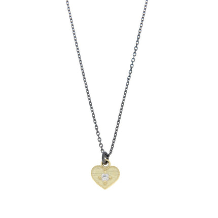 NECKLACE GOLD 585 & PRECIOUS STONES WITH SILVER CHAIN - 98970