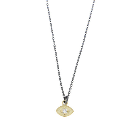 NECKLACE GOLD 585 & PRECIOUS STONES WITH SILVER CHAIN - 98971