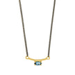 NECKLACE GOLD 585 & SEMIPRECIOUS STONES WITH SILVER CHAIN - 98981