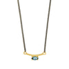 NECKLACE GOLD 585 & SEMIPRECIOUS STONES WITH SILVER CHAIN - 98981