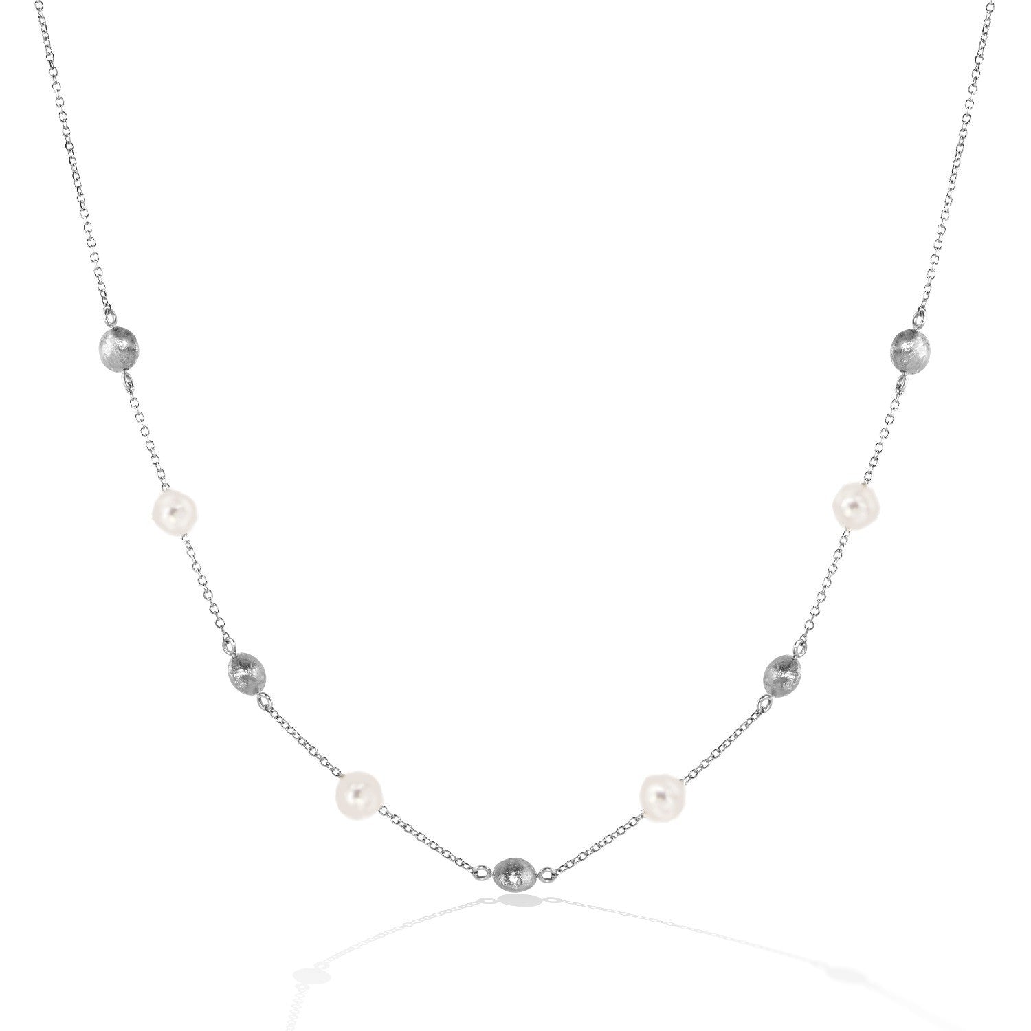 NECKLACE WHITE GOLD 585 & PEARLS - 98988 - Availability: Up to 1 month