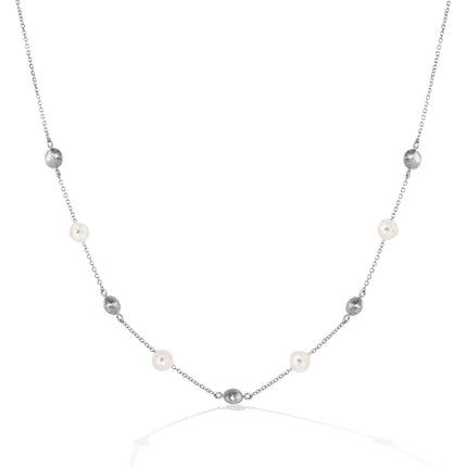 NECKLACE WHITE GOLD 585 & PEARLS - 98989