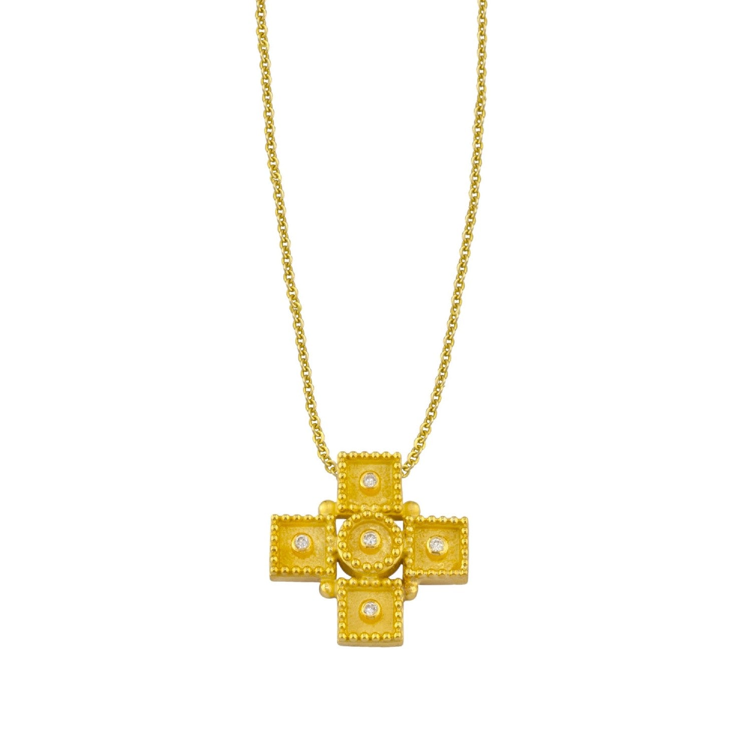 CROSS  GOLD 750 & PRECIOUS STONES WITH CHAIN - 99000