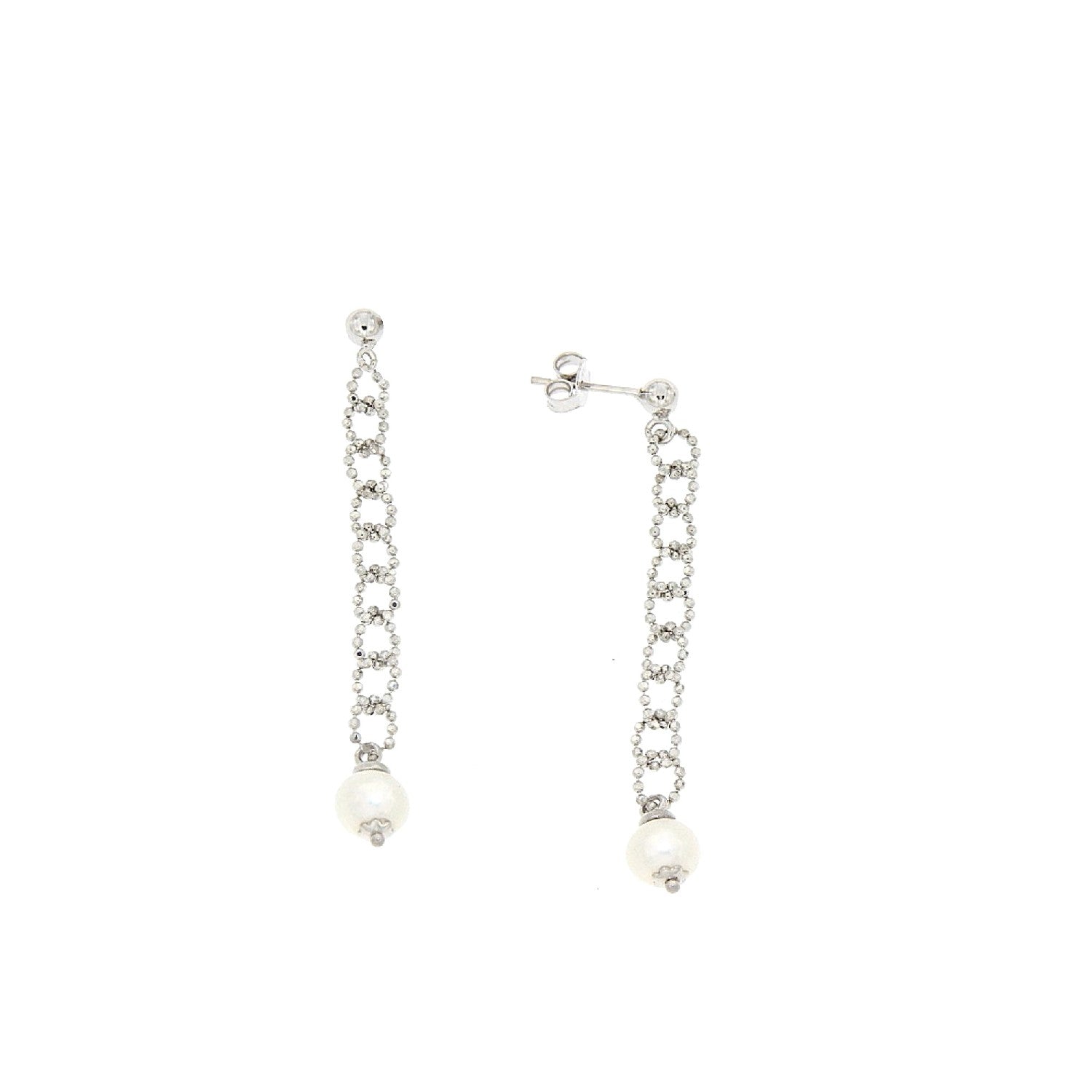 EARRINGS WHITE GOLD 750 & PEARLS - 99015