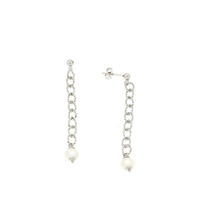 EARRINGS WHITE GOLD 750 & PEARLS - 99015