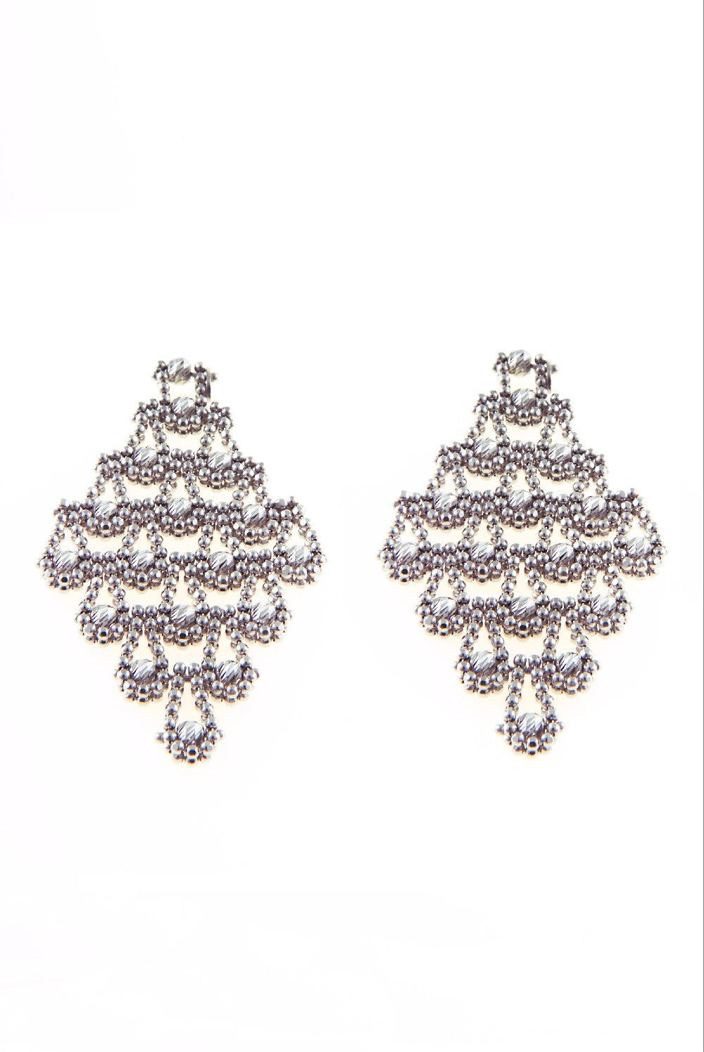 EARRINGS WHITE GOLD Κ18 NO STONES - 99059