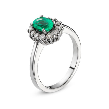 RING WHITE GOLD 750 & PRECIOUS STONES - 99249