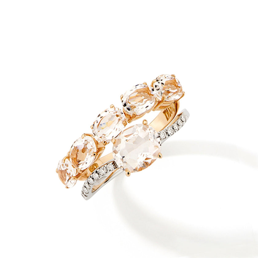 RING PINK GOLD 750 & PRECIOUS STONES - 99519