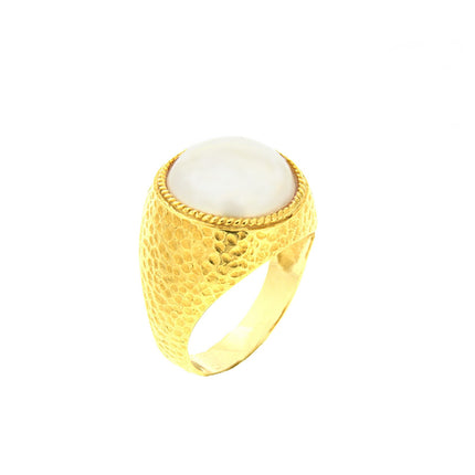 RING YELLOW & WHITE GOLD 585 & PRECIOUS STONES - 99542