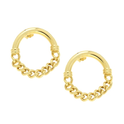 EARRINGS YELLOW SILVER 925 - 99646