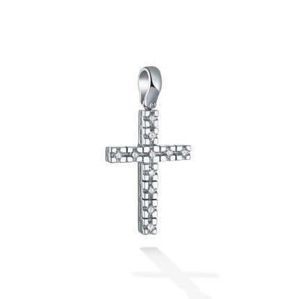 CROSS WHITE GOLD 750 & PRECIOUS STONES - 9976
