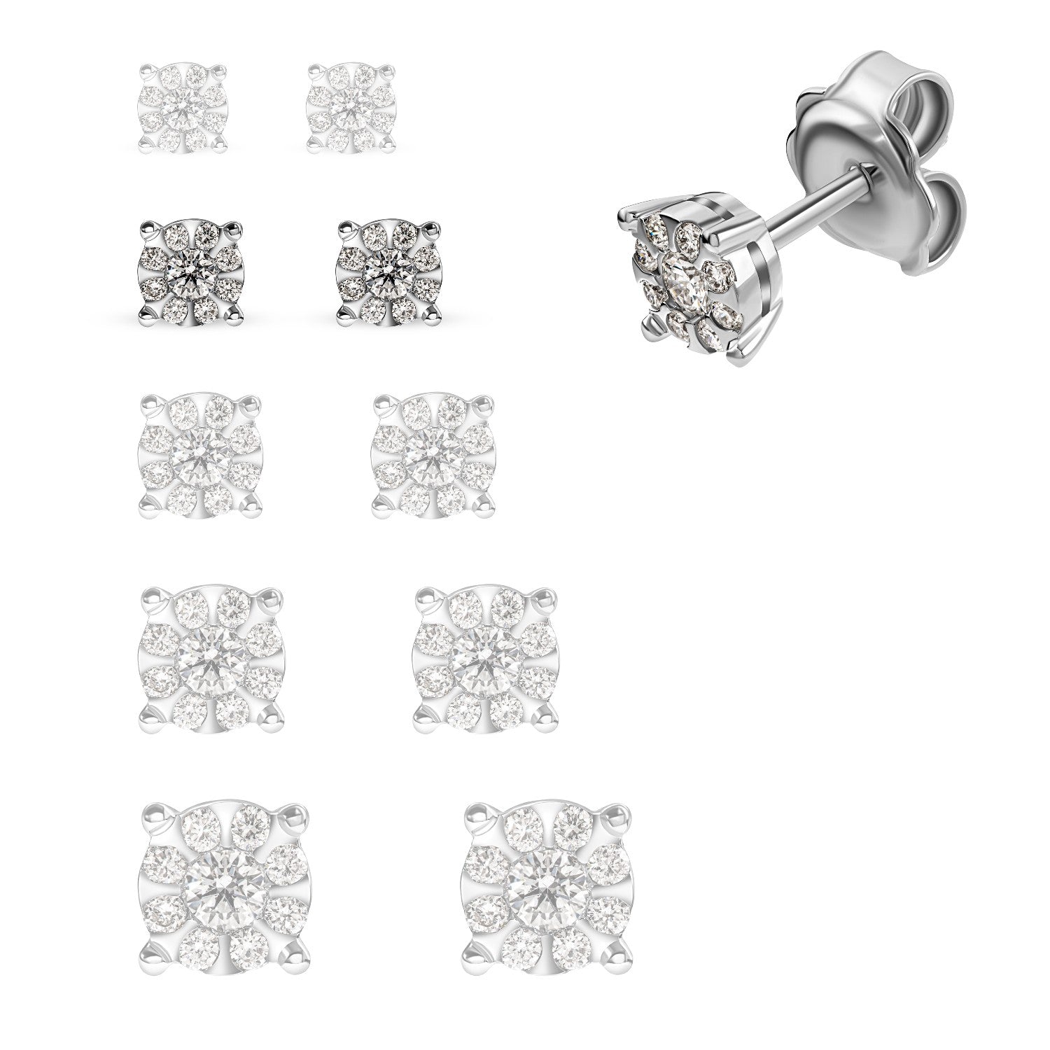 EARRINGS WHITE GOLD 750 & PRECIOUS STONES - 99862