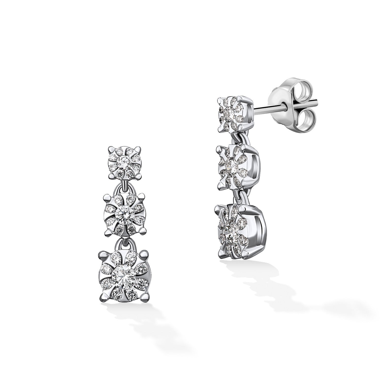 EARRINGS WHITE GOLD 750 & PRECIOUS STONES - 99937